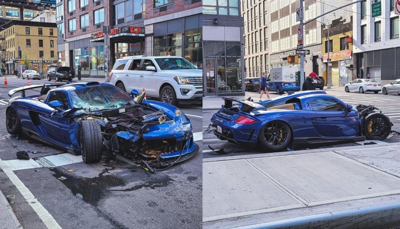 Блогер в неадекватном состоянии разбил новый суперкар на пустой улице в Нью-Йорке - «Хорошее настроение»