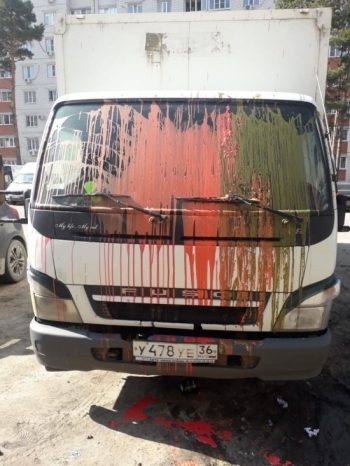 "Зорро" из Воронежа изуродовал припаркованный грузовик - «Хорошее настроение»