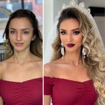 Невесты до и после профессионального макияжа - «Хорошее настроение»